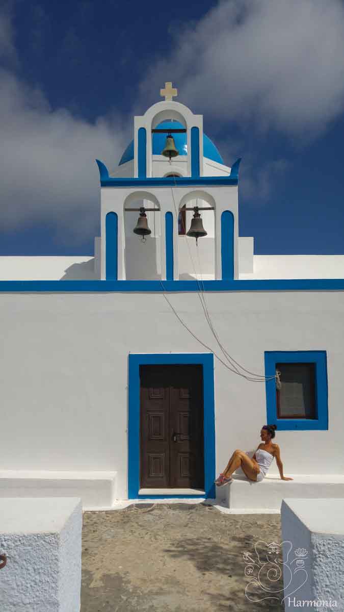 Imerovigli; Santorini; Passeggiata; chiesa;