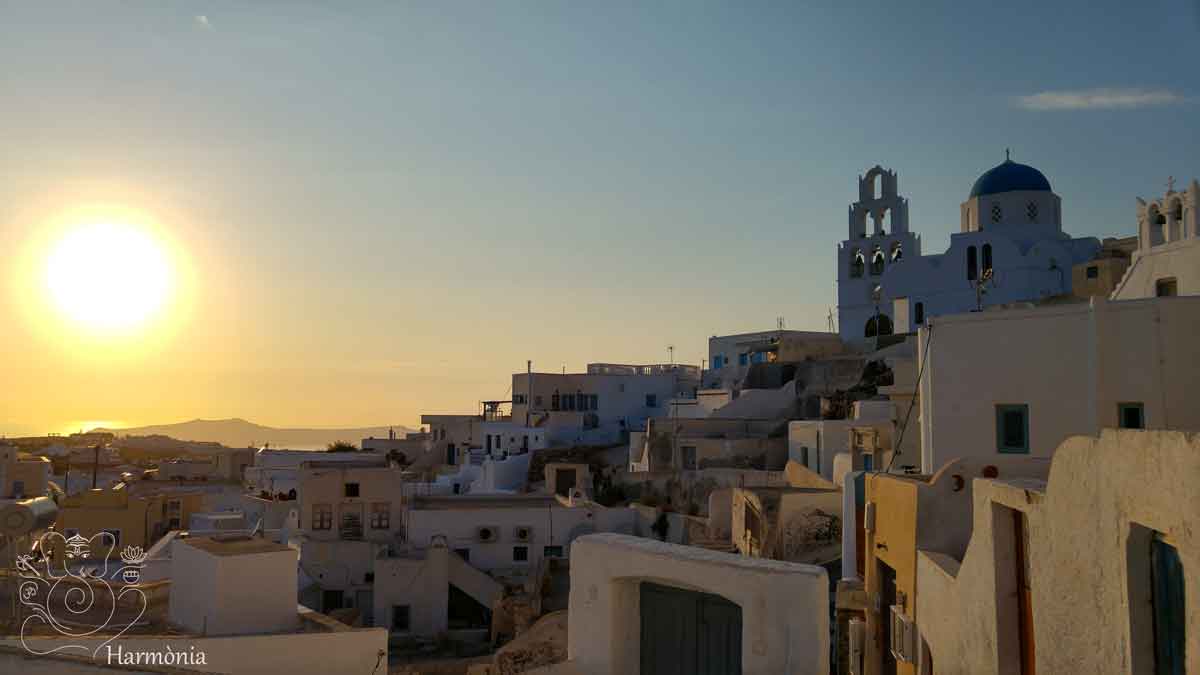 pyrgos; Santorini; tramonto;